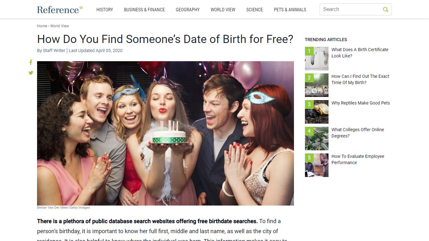 How Do You Find Someone’s Date of Birth for Free? - Reference.com