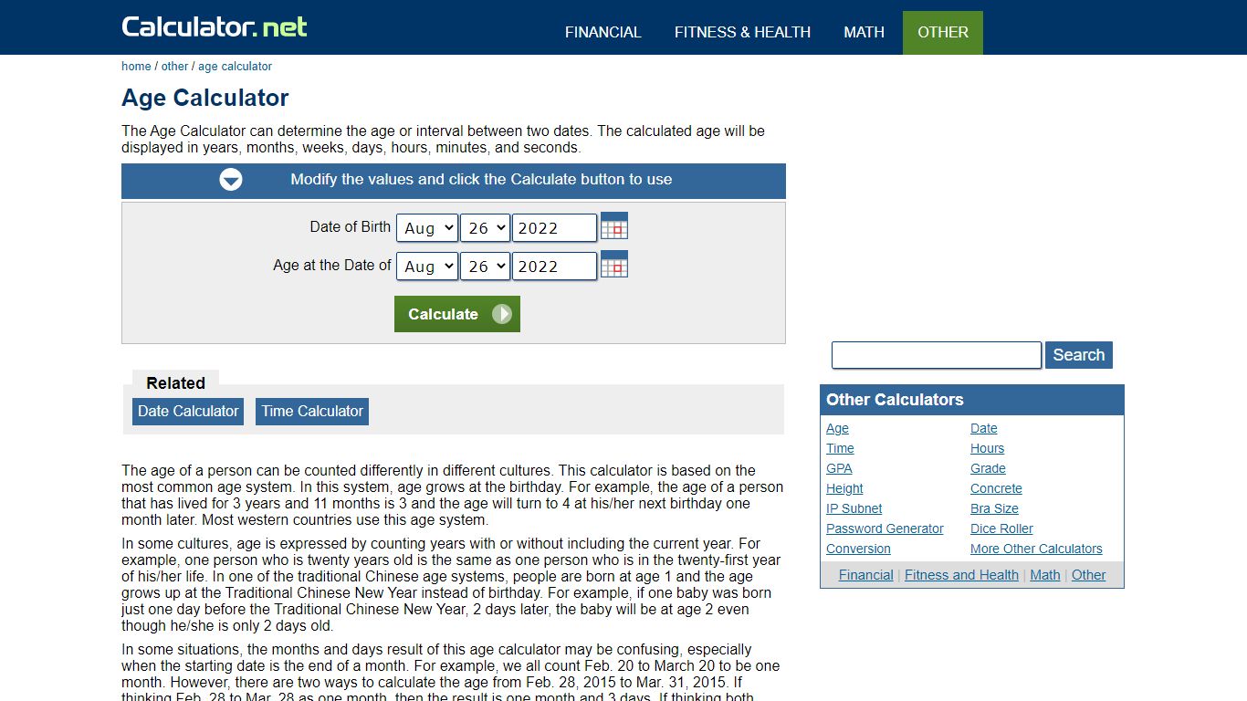 Age Calculator